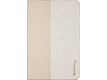 Charger l&#39;image dans la galerie, Un étui de tablette beige et blanc, fermé. Il a un devant texturé.
