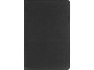 Couverture de carnet noire. C'est un simple rectangle avec surface texturée. Un logo en bas.