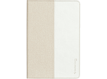 Charger l&#39;image dans la galerie, Étui pour tablette, beige et blanc. Motif beige texturé à gauche, blanc à droite.
