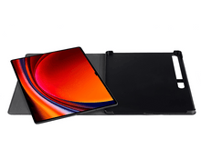 Charger l&#39;image dans la galerie, Une tablette avec un écran et une couverture noire.
