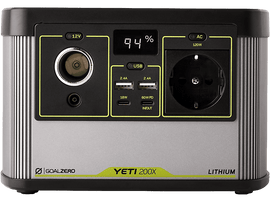 Centrale électrique portable noire et argentée. L