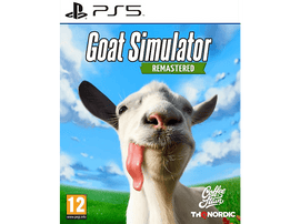 Visage de chèvre avec la langue sortie, et le titre du jeu.