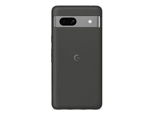 Charger l&#39;image dans la galerie, Un téléphone noir dans une coque gris foncé. La coque a une découpe pour la caméra et un logo Google.
