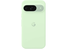 Charger l&#39;image dans la galerie, Une coque de téléphone vert clair. Une découpe pour l&#39;appareil photo et le logo Google sont visibles.
