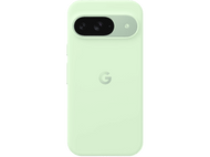 Une coque de téléphone vert clair. Une découpe pour l'appareil photo et le logo Google sont visibles.