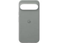 Coque de téléphone grise avec découpe pour l'appareil photo et logo Google au dos.