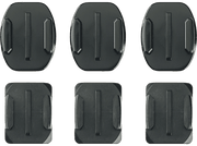 Six supports adhésifs noirs pour une caméra. Trois ovales et trois carrés, disposés sur fond blanc.