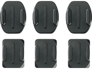 Six supports adhésifs noirs pour une caméra. Trois ovales et trois carrés, disposés sur fond blanc.