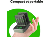 GP BATTERIES Chargeur de pile M451 2 pièces et station de charge D851 + AA pile 2600 mAh 8 pièces (GPRCKCHM452D304)