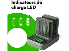 Charger l&#39;image dans la galerie, GP BATTERIES Chargeur de pile M451 2 pièces et station de charge D851 + AA pile 2600 mAh 8 pièces (GPRCKCHM452D304)
