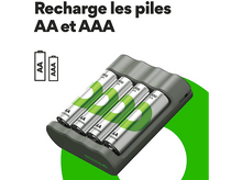 Charger l'image dans la galerie, GP BATTERIES Chargeur de pile USB B441 + 4 x Pile AA 2100 mAh Noir (GPACSB441001)
