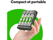 Charger l'image dans la galerie, GP BATTERIES Chargeur de pile USB B441 + 4 x Pile AA 2100 mAh Noir (GPACSB441001)
