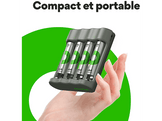 GP BATTERIES Chargeur de pile USB B441 + 4 x Pile AAA 850 mAh Noir (GPACSB441002)
