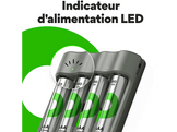 GP BATTERIES Chargeur de pile USB B441 + 4 x Pile AAA 850 mAh Noir (GPACSB441002)