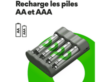 Charger l&#39;image dans la galerie, GP BATTERIES Chargeur de pile USB B441 + 4 x Pile AAA 850 mAh Noir (GPACSB441002)
