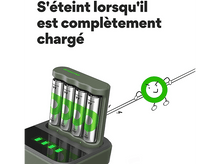 Charger l&#39;image dans la galerie, GP BATTERIES Chargeur de pile USB B441 + Piles AA 2100 mAh 4 pièces (GPRCKCHB441D267)
