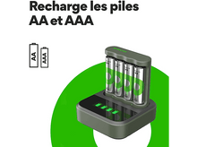 Charger l'image dans la galerie, GP BATTERIES Chargeur de pile USB B441 + Piles AA 2100 mAh 4 pièces (GPRCKCHB441D267)
