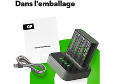 Charger l&#39;image dans la galerie, GP BATTERIES Chargeur de piles M452 + AA pile 2600 mAh 4 pièces (GPRCKCHM452D298)
