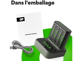 GP BATTERIES Chargeur de piles M452 + AA pile 2600 mAh 4 pièces (GPRCKCHM452D298) Chargeur de piles