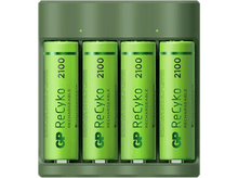 Charger l&#39;image dans la galerie, GP BATTERIES Chargeur de piles USB + 4 piles AA 2100 mAh rechargeables (GPB421/210AAHCE-2B4)
