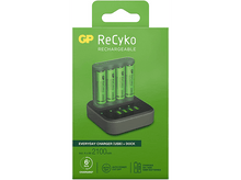 Charger l&#39;image dans la galerie, GP BATTERIES Chargeur de piles USB + 4 piles AA 2100 mAh rechargeables + Station (GPB4D45/210HCE-2B4)
