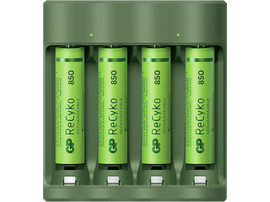 GP BATTERIES Chargeur de piles USB + 4 piles AAA 850 mAh rechargeables (GPB421/85AAAHCE-2B4)