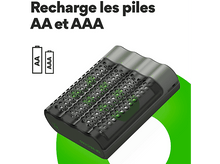 Charger l&#39;image dans la galerie, GP BATTERIES Chargeur de piles USB M451 + AA 2600 mAh 4 pièces (GPRCKCHM452U281)
