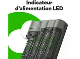 GP BATTERIES Chargeur de piles USB M451 + AA 2600 mAh 4 pièces (GPRCKCHM452U281)