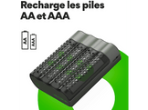 GP BATTERIES Chargeur de piles USB M451 + AA 2600 mAh 4 pièces (GPRCKCHM452U281)