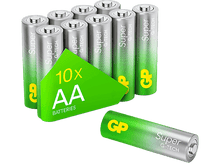 Charger l&#39;image dans la galerie, GP BATTERIES Pile AA Alkaline Super 1.5 V 10 pièce (GPSUP15A980C10)
