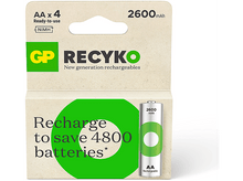 Charger l&#39;image dans la galerie, GP BATTERIES Pile AA Recyko 2600mAh 1.2V 4 pièces (GPRCK260AA574C4)
