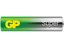 Charger l&#39;image dans la galerie, Pile AA verte et argentée avec les mots &#39;GP Super&#39;.

