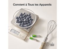 Charger l&#39;image dans la galerie, Balance avec myrtilles, piles, fouet et texte en français: Convient à Tous les Appareils.
