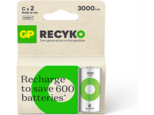 Charger l&#39;image dans la galerie, GP BATTERIES Pile C Recyko 3000 mAh 1.2V 2 pièces (GPRCK300C697C2)
