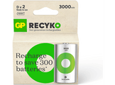 GP BATTERIES Pile D Recyko 3000 mAh 1.2 V 2 pièces (GPRCK300D703C2)