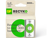 Charger l&#39;image dans la galerie, GP BATTERIES Pile D Recyko 3000 mAh 1.2 V 2 pièces (GPRCK300D703C2)
