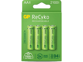 GP BATTERIES Piles AA rechargeables ReCyko 2100 mAh 4 pièces (GP210AAHCEAH-2AGBW4)