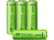 GP BATTERIES Piles AA rechargeables ReCyko 2600 mAh 4 pièces (GP270AAHCE-2WB4)