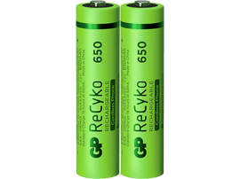 GP BATTERIES Piles AAA rechargeables ReCyko 650 mAh 2 pièces (GP65AAAHCE-2APCEWB2)