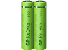 Charger l&#39;image dans la galerie, GP BATTERIES Piles AAA rechargeables ReCyko 850 mAh 2 pièces (GP85AAAHCE-2WB2)
