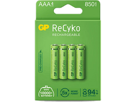 GP BATTERIES Piles AAA rechargeables ReCyko 850 mAh 4 pièces (GP85AAAHCEAH-2AGBW4)