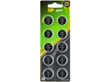 Charger l'image dans la galerie, Un blister de 10 piles bouton. 'GP' et 'CR2032' sont imprimés sur chaque pile.
