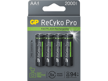 Charger l&#39;image dans la galerie, GP BATTERIES Piles rechargeables ReCyko Pro 4 x AA 2000 mAh (GP210AAHCF-2APCWB4)
