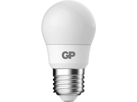 Ampoule LED blanche avec culot métallique et lettres "GP".