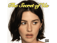 Pochette d'album intitulée 'The Secret of Us' présente un portrait de femme avec un titre jaune au-dessus.