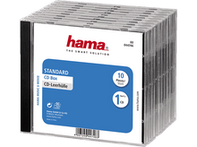 Charger l&#39;image dans la galerie, Boîte de CD Hama contenant 10 boîtiers de CD. Étiquette blanche avec détails bleus, dos noir.
