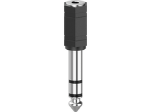 Charger l&#39;image dans la galerie, Adaptateur de prise jack audio noir et argenté, avec une partie cylindrique argentée et une base noire.
