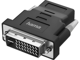 Adaptateur DVI vers VGA noir avec le logo Hama.