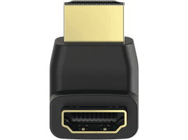 Adaptateur HDMI noir, ports mâle et femelle, connecteurs dorés.