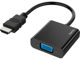 Adaptateur HDMI vers VGA noir avec câble. L